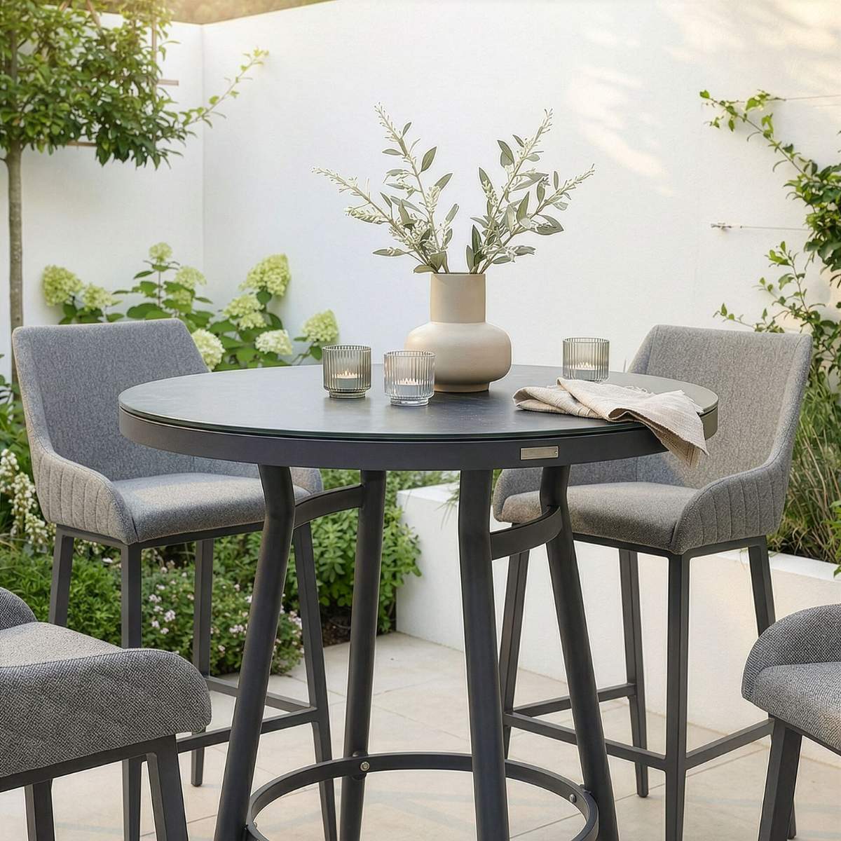 Maze - Outdoor Fabric Regal 4 Seat Round Bar Set