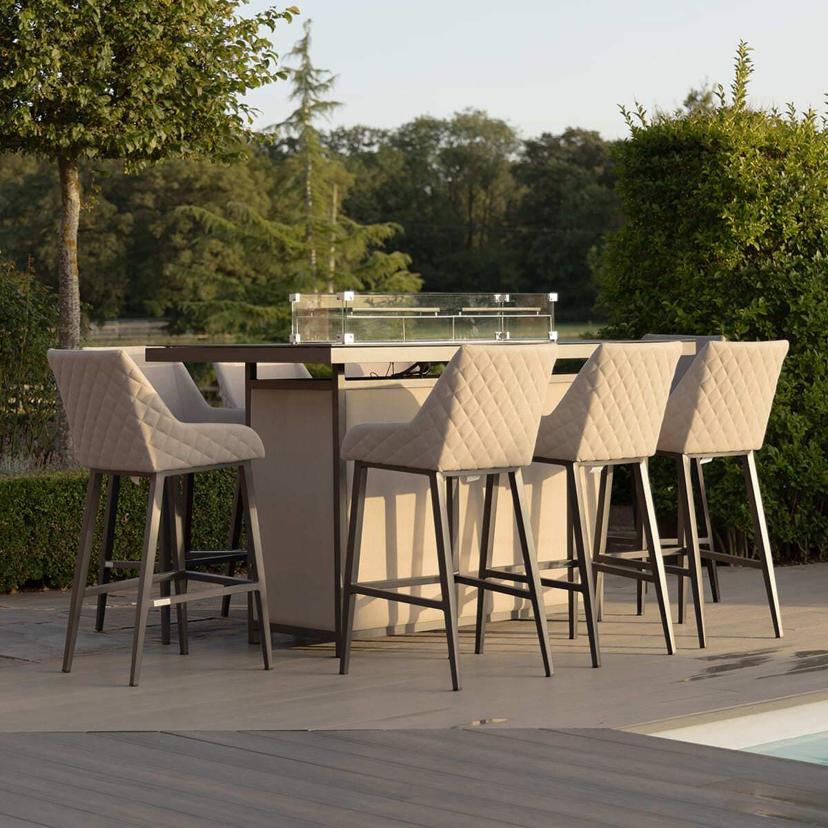 Maze - Outdoor Fabric Regal 8 Seat Rectangular Bar Set