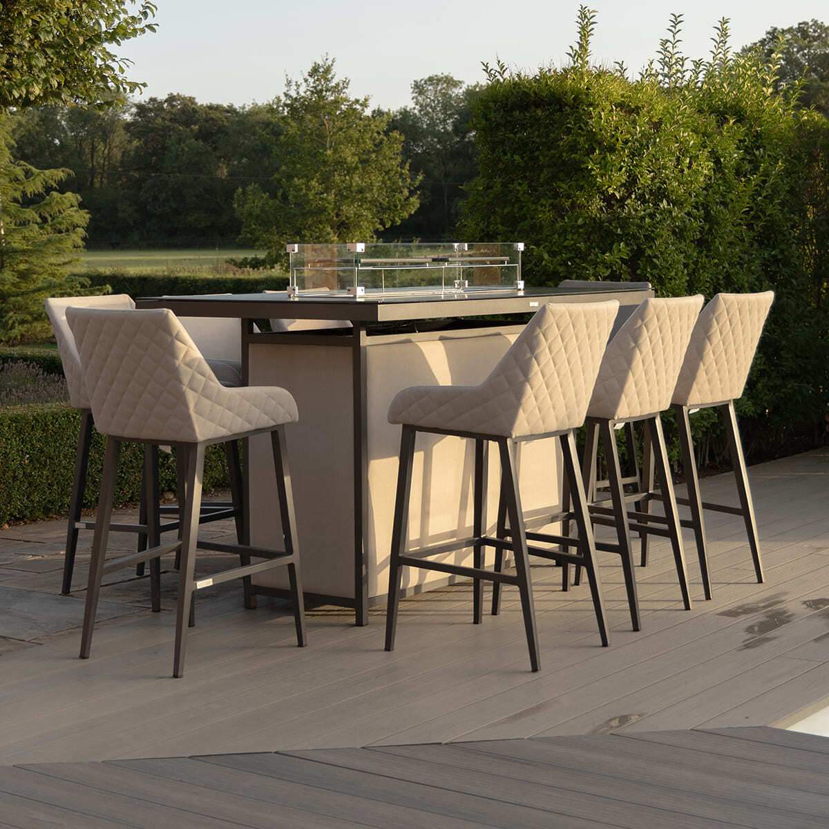 Maze - Outdoor Fabric Regal 8 Seat Rectangular Bar Set