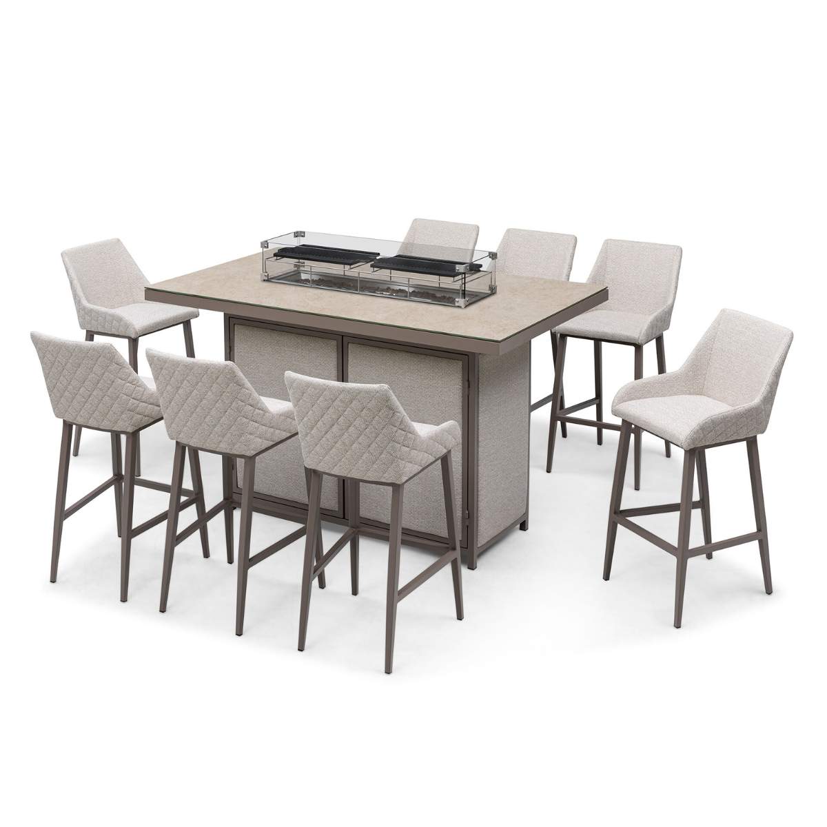Maze - Outdoor Fabric Regal 8 Seat Rectangular Bar Set