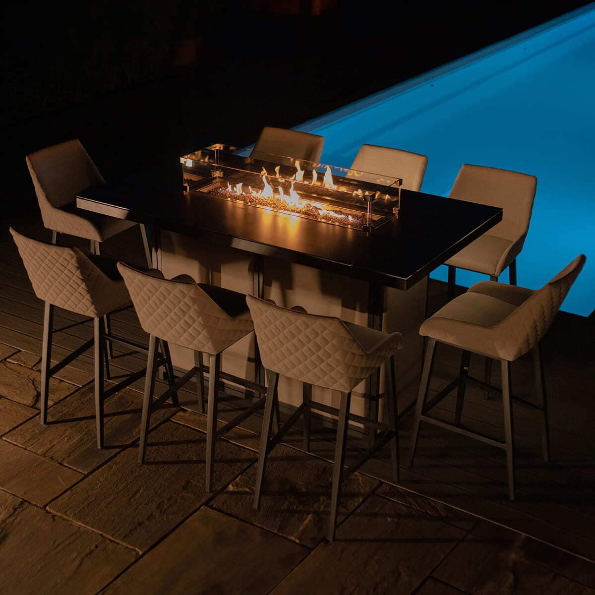 Maze - Outdoor Fabric Regal 8 Seat Rectangular Bar Set