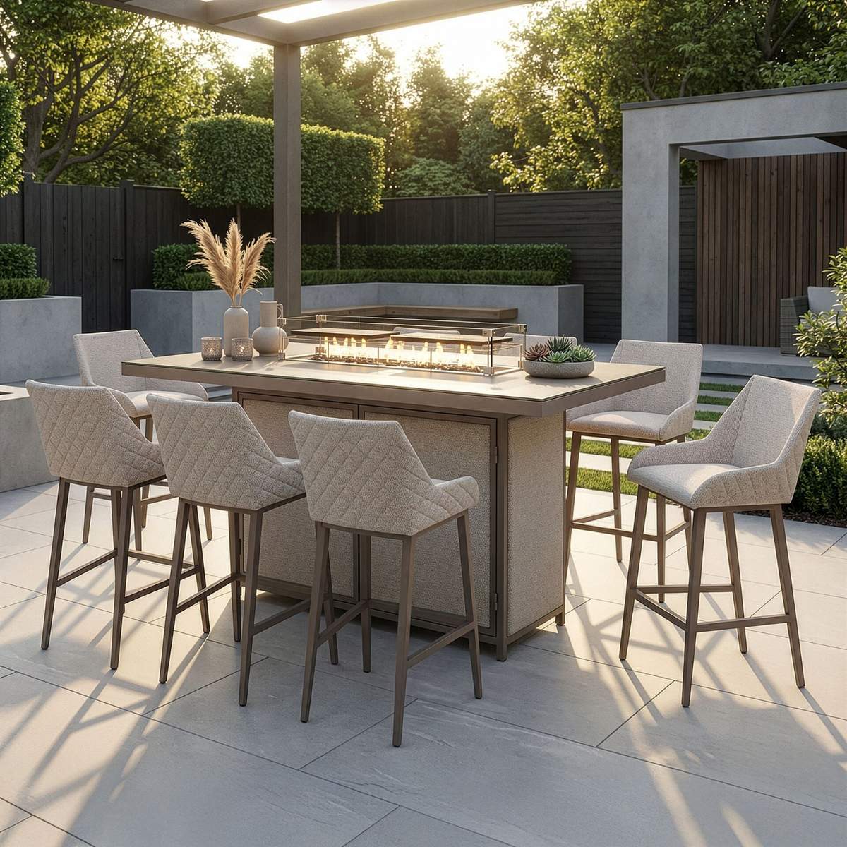 Maze - Outdoor Fabric Regal 8 Seat Rectangular Bar Set