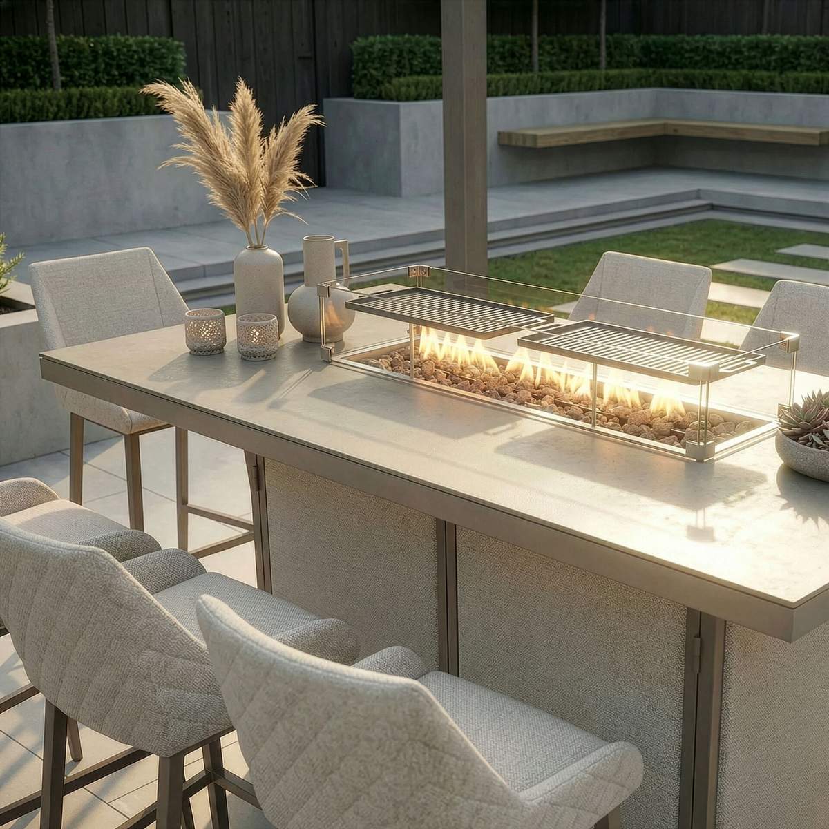 Maze - Outdoor Fabric Regal 8 Seat Rectangular Bar Set