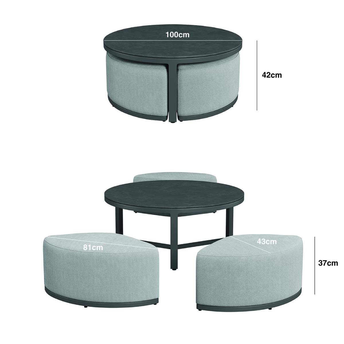 Maze - Outdoor Fabric Round Coffee Table