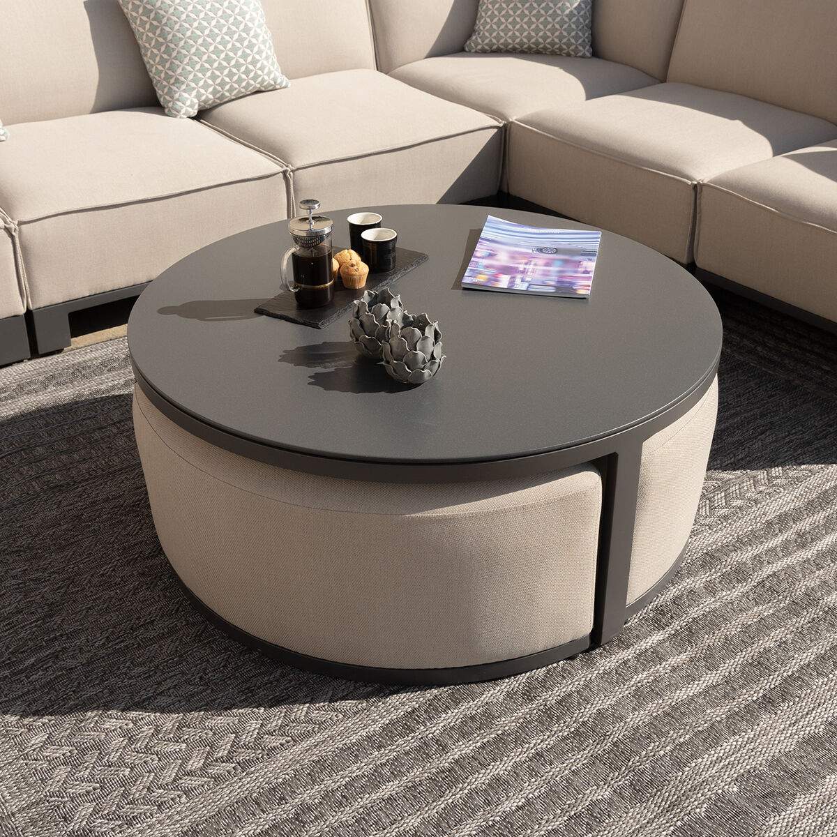 Maze - Outdoor Fabric Round Coffee Table