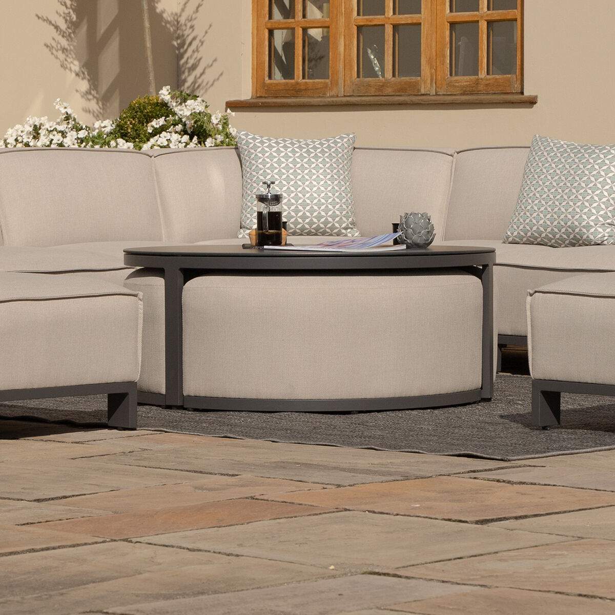 Maze - Outdoor Fabric Round Coffee Table