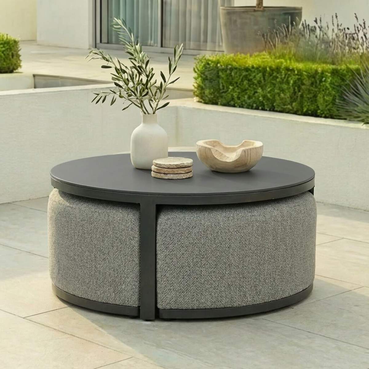 Maze - Outdoor Fabric Round Coffee Table