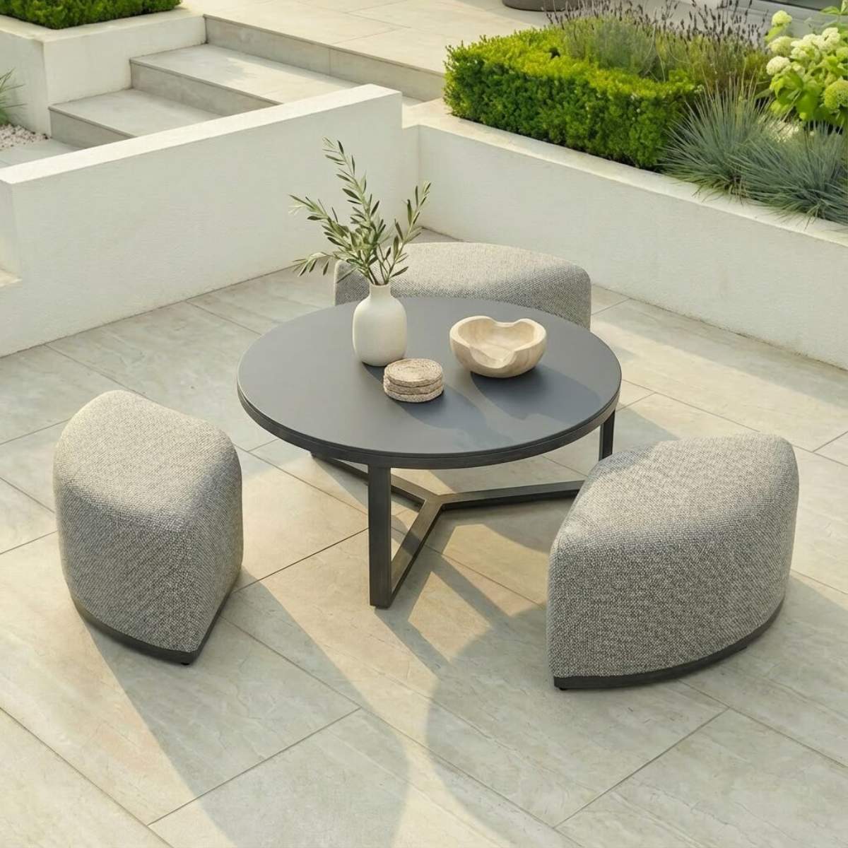 Maze - Outdoor Fabric Round Coffee Table