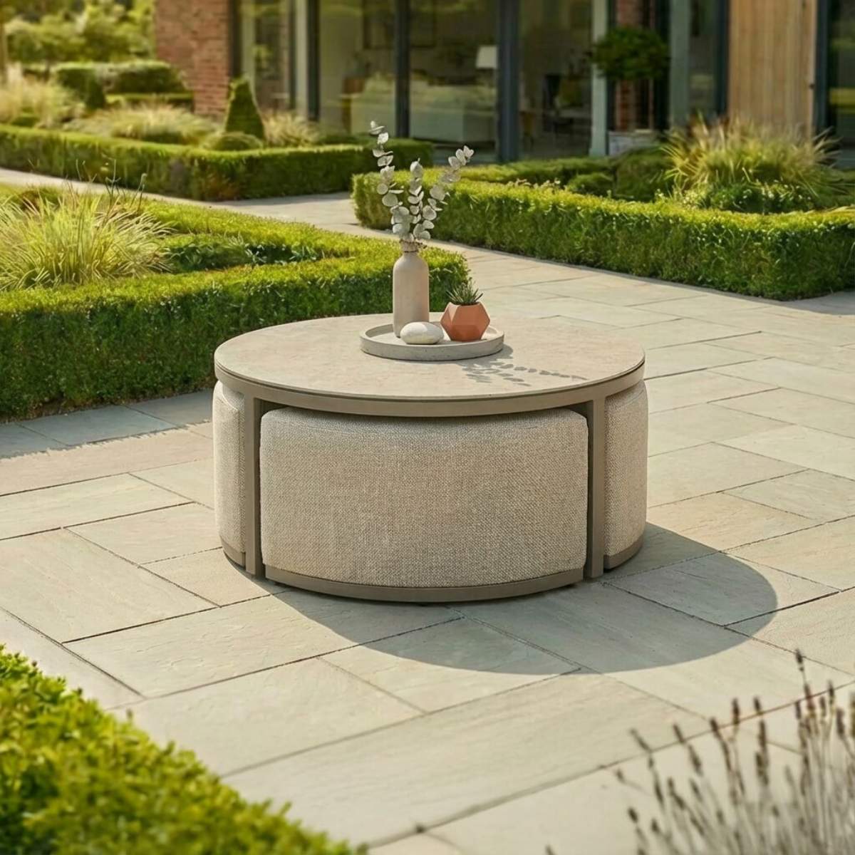 Maze - Outdoor Fabric Round Coffee Table