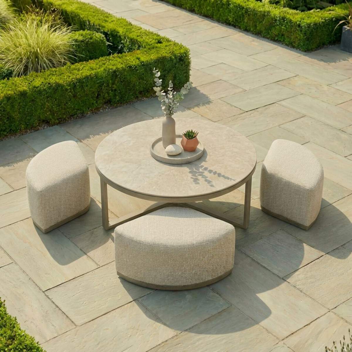 Maze - Outdoor Fabric Round Coffee Table