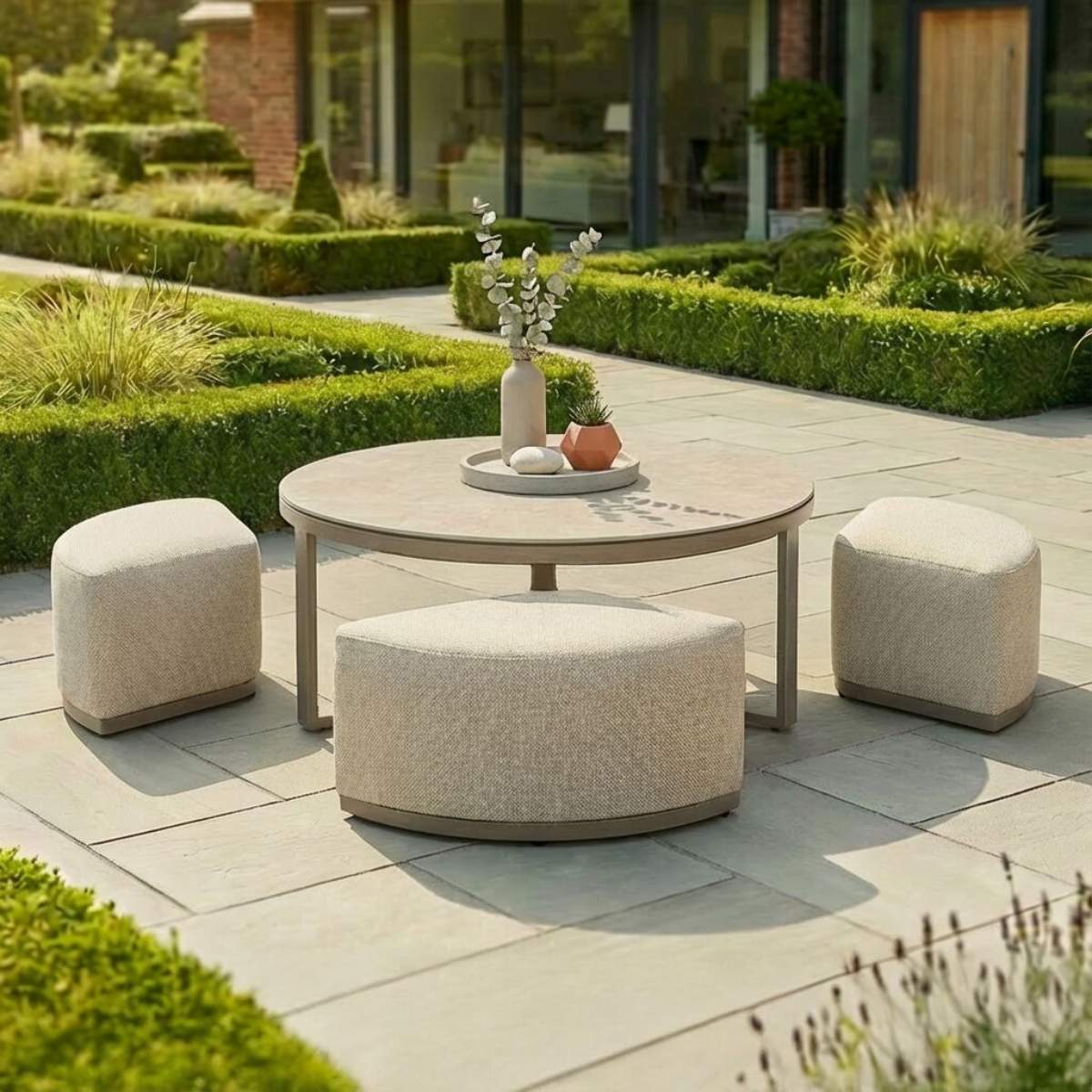 Maze - Outdoor Fabric Round Coffee Table