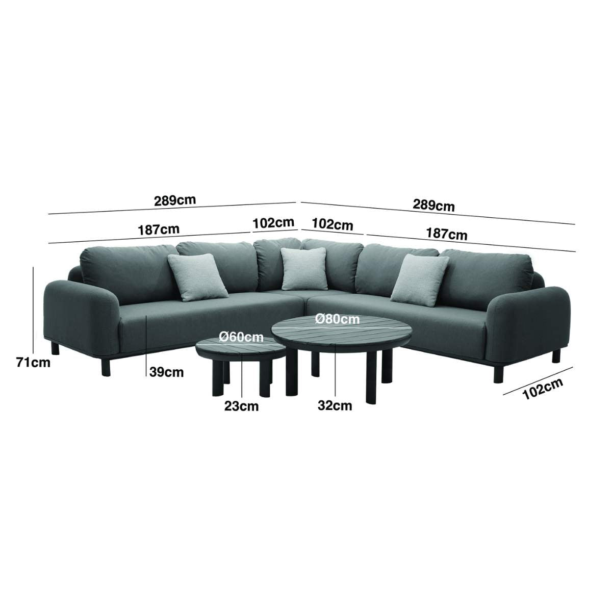 Maze Outdoor Fabric Sicily Corner Sofa Set