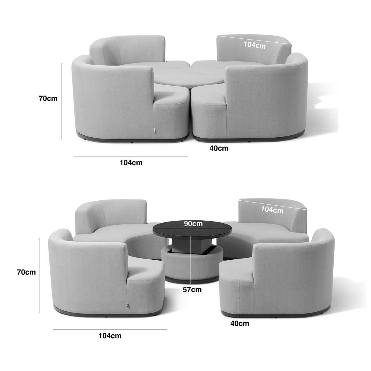 Maze - Outdoor Fabric Snug Lifestyle Suite