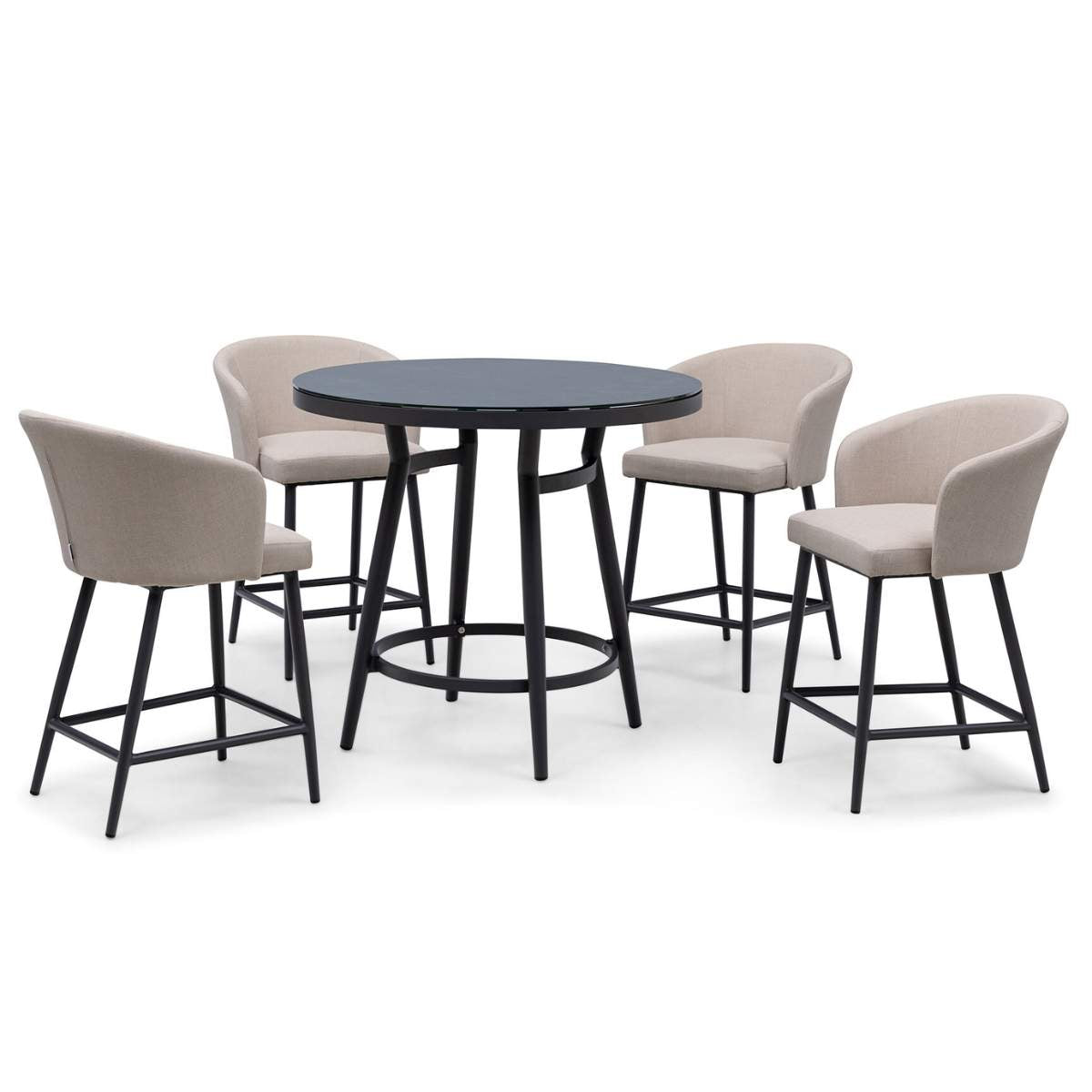 Maze - Outdoor Fabric Zen 4 Seat Low Round Bar Set