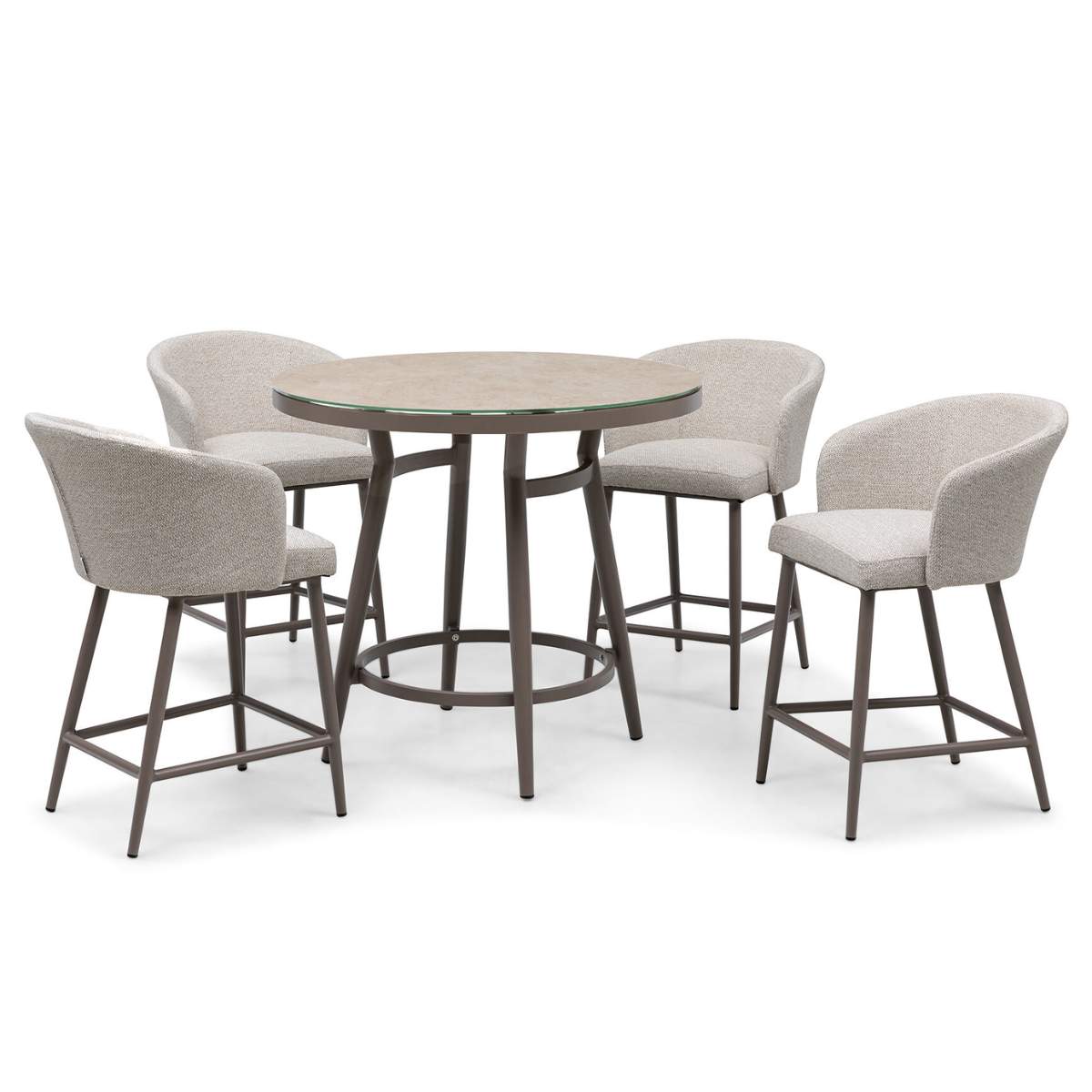 Maze - Outdoor Fabric Zen 4 Seat Low Round Bar Set