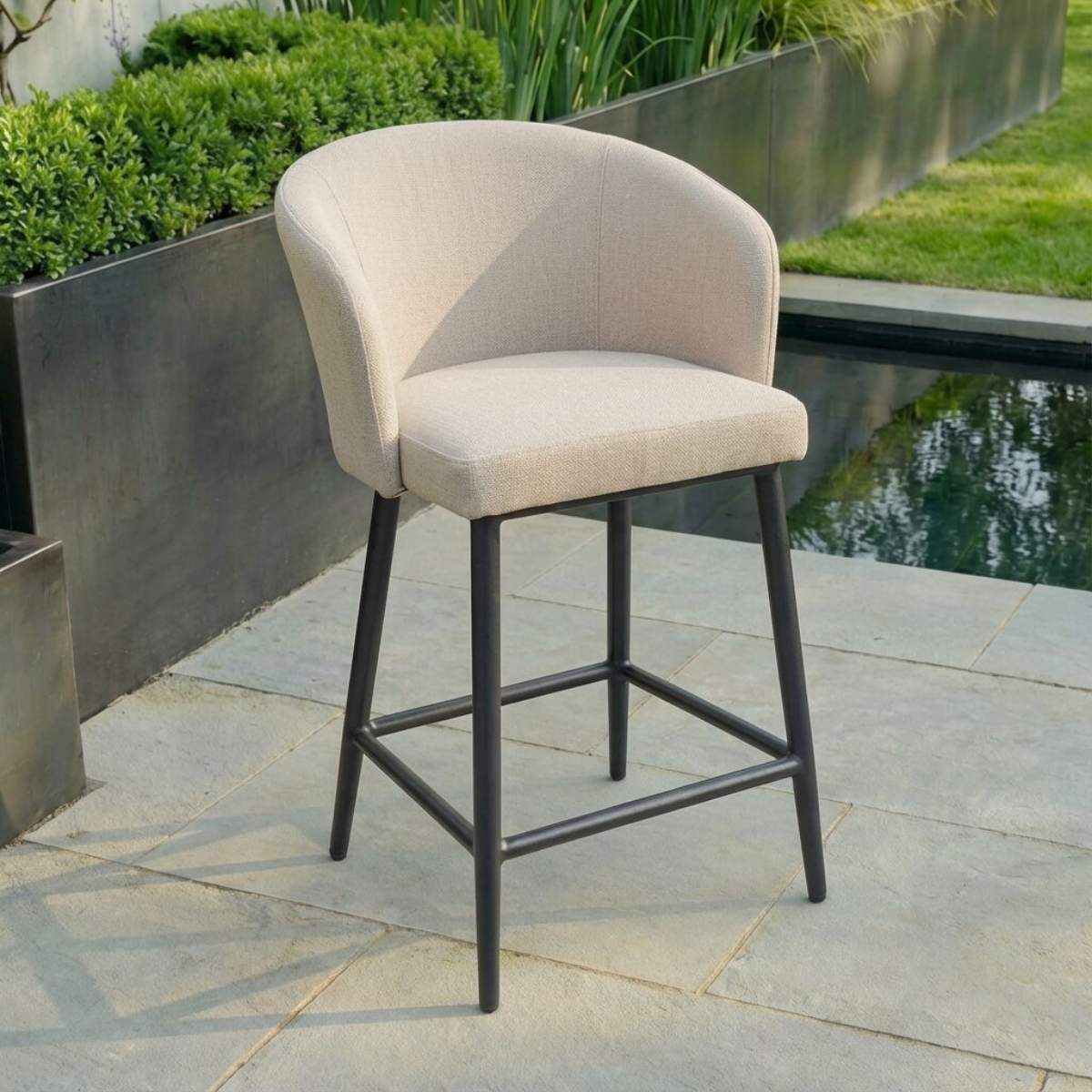 Maze - Outdoor Fabric Zen 4 Seat Low Round Bar Set