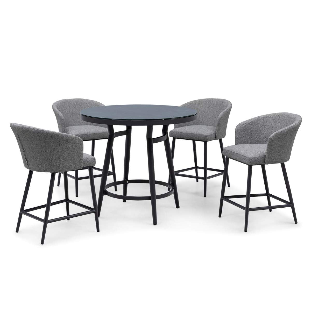 Maze - Outdoor Fabric Zen 4 Seat Low Round Bar Set