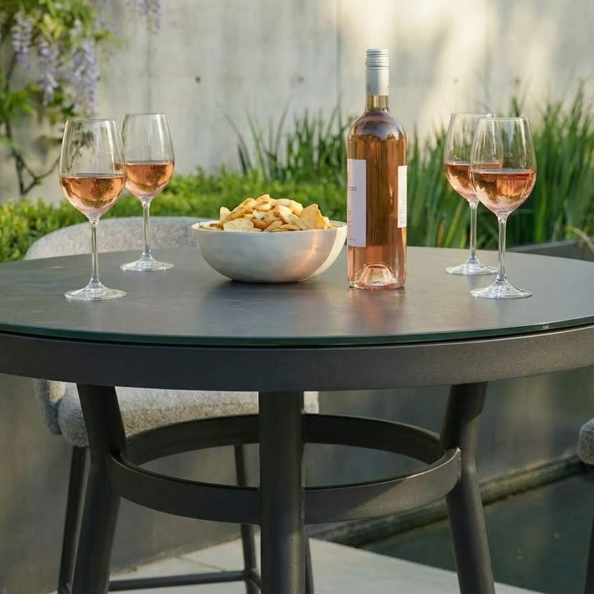 Maze - Outdoor Fabric Zen 4 Seat Low Round Bar Set