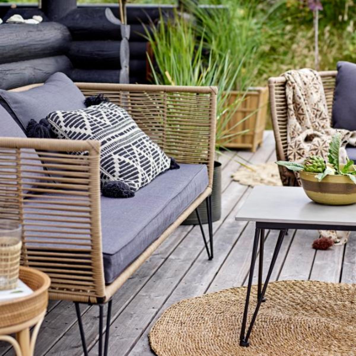 Bloomingville Outdoor Mundo Fiber Cement Coffee Table - Grey