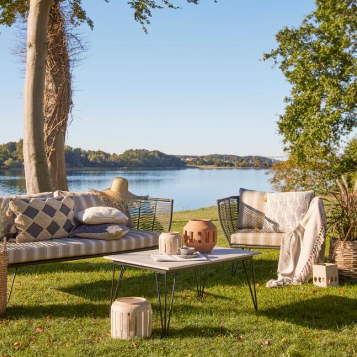 Bloomingville Outdoor Mundo Fiber Cement Coffee Table - Natural