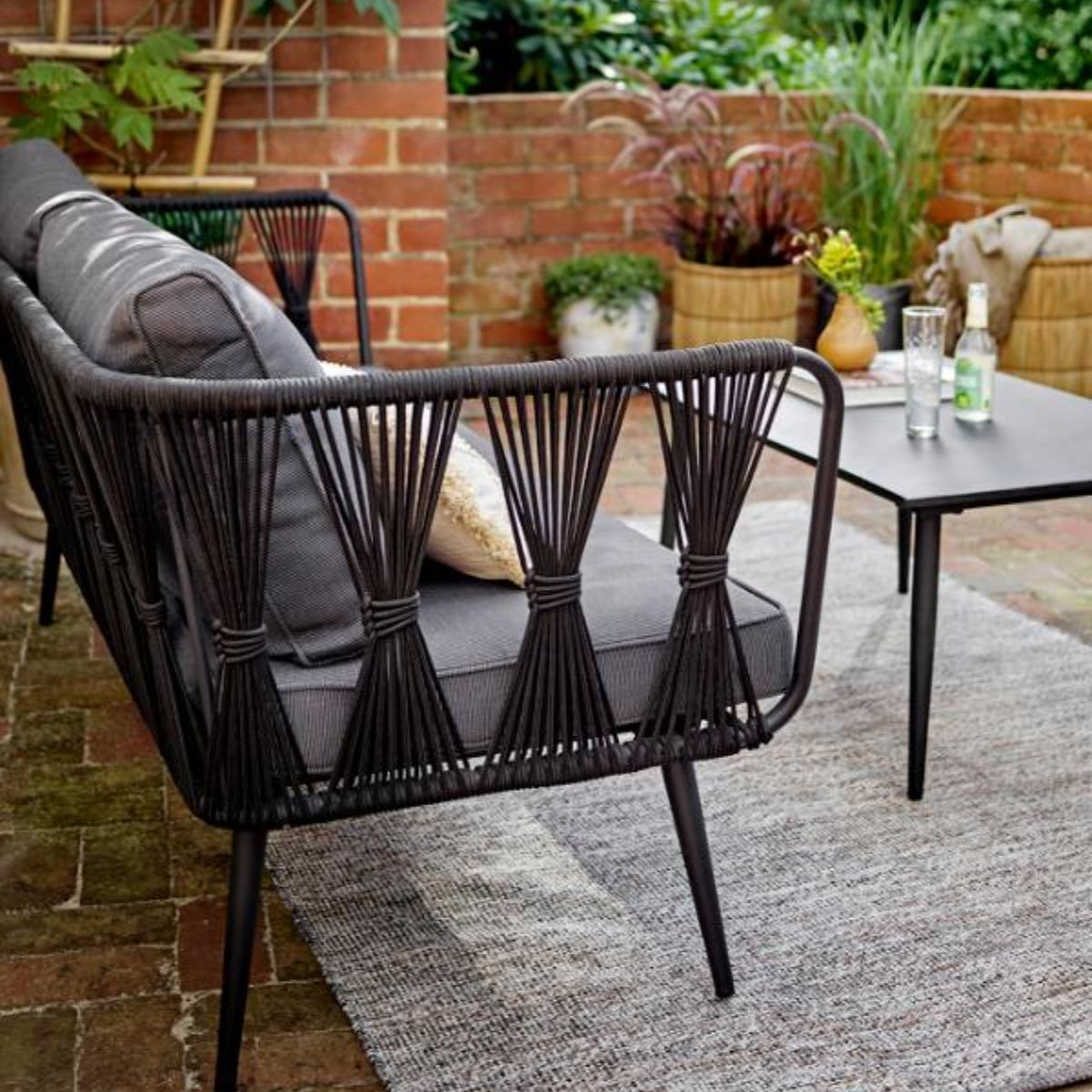 Bloomingville Outdoor Pavone Cement Coffee Table - Black