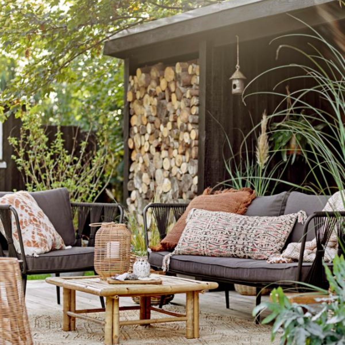 Bloomingville Outdoor Pavone Metal Sofa - Black