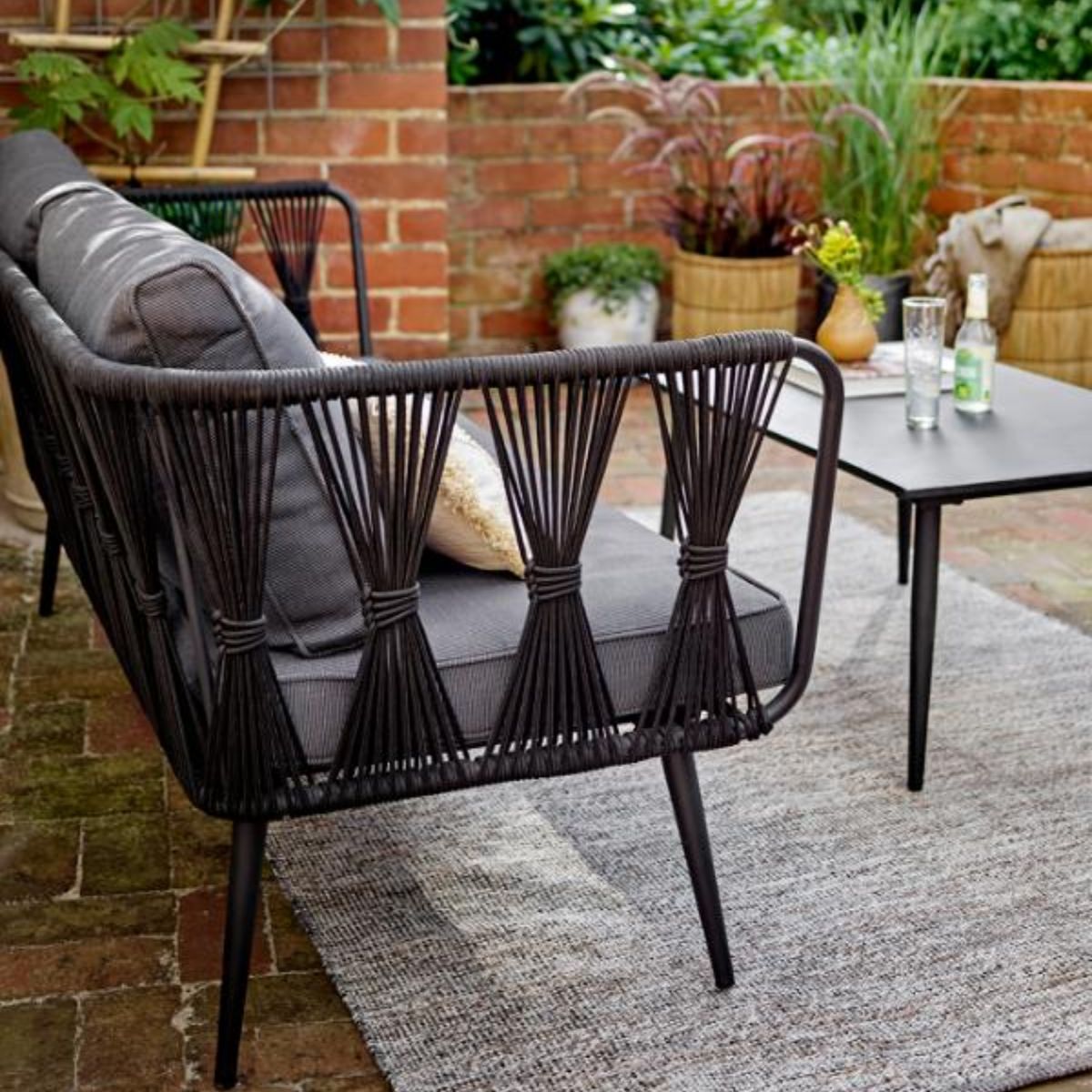 Bloomingville Outdoor Pavone Metal Sofa - Black