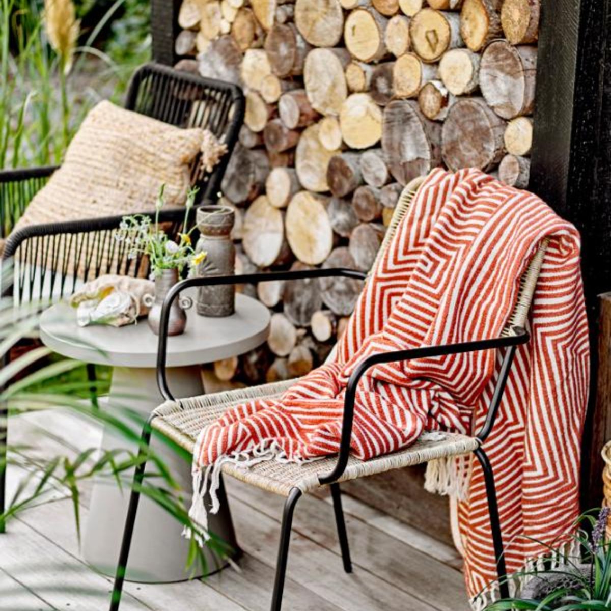 Bloomingville Outdoor Ray Fiber Cement Side Table - Grey