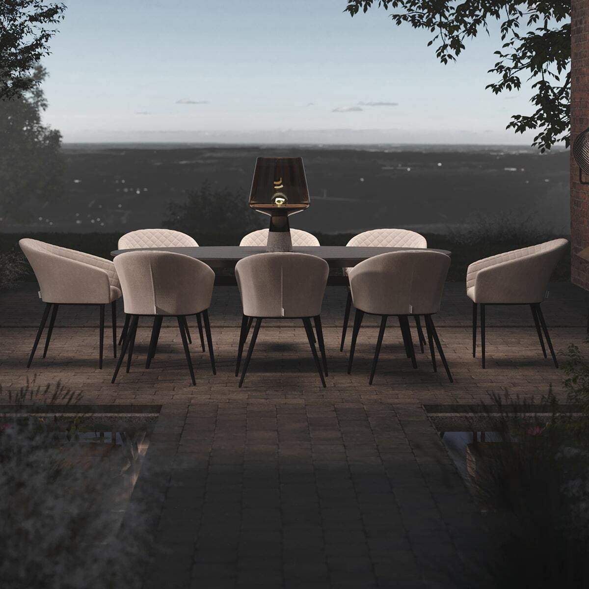 Maze - Outdoor Fabric Ambition 8 Seat Oval Dining Set