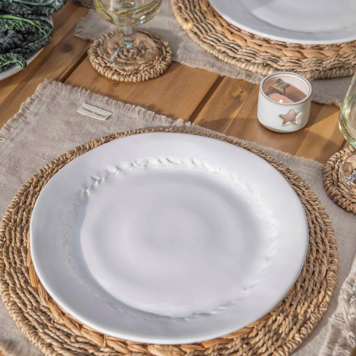 Garden Trading Overton Dinner Plate Set of 4 White
