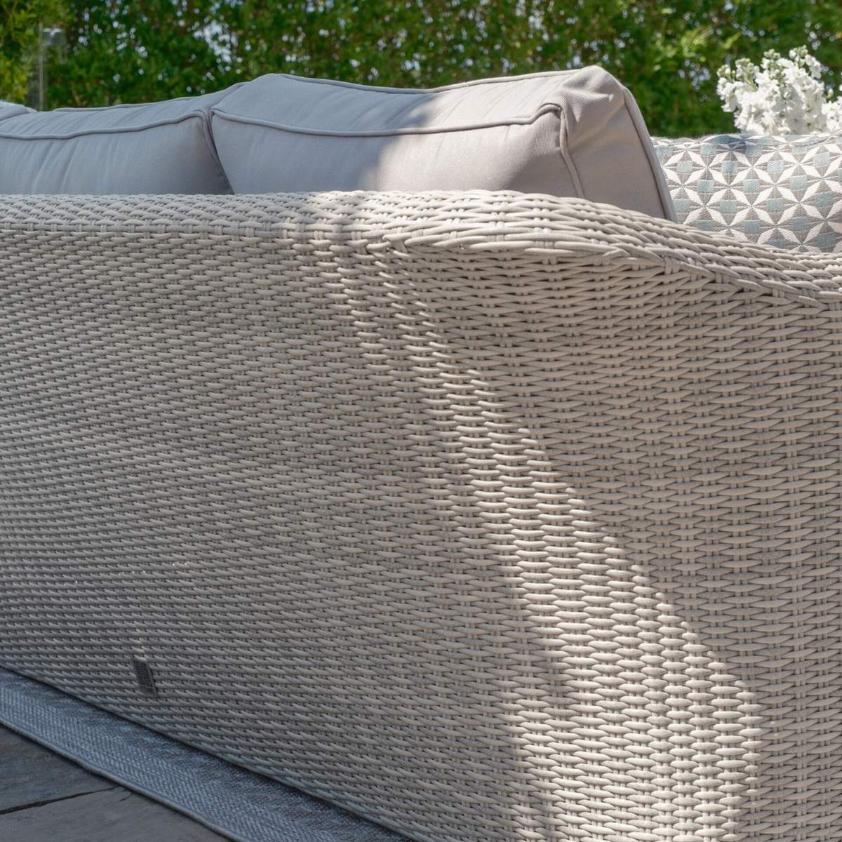 Maze Oxford 2 Seat Rattan Sofa Set - Ceramic Glass