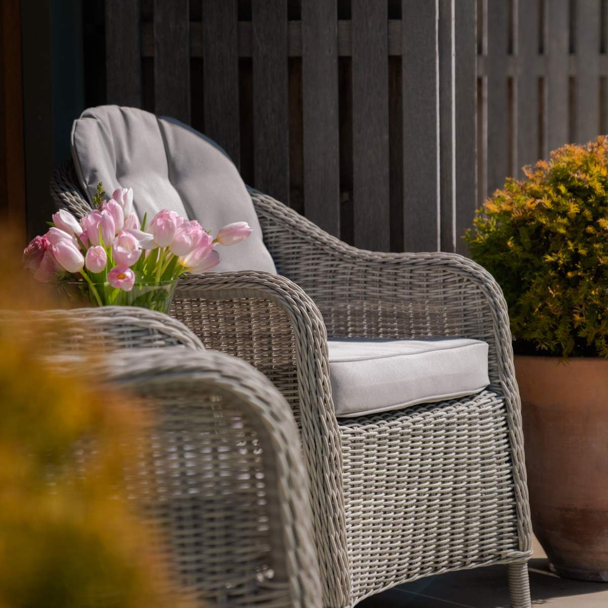 Maze Oxford 3 Piece Rattan Bistro Set - Ceramic Glass