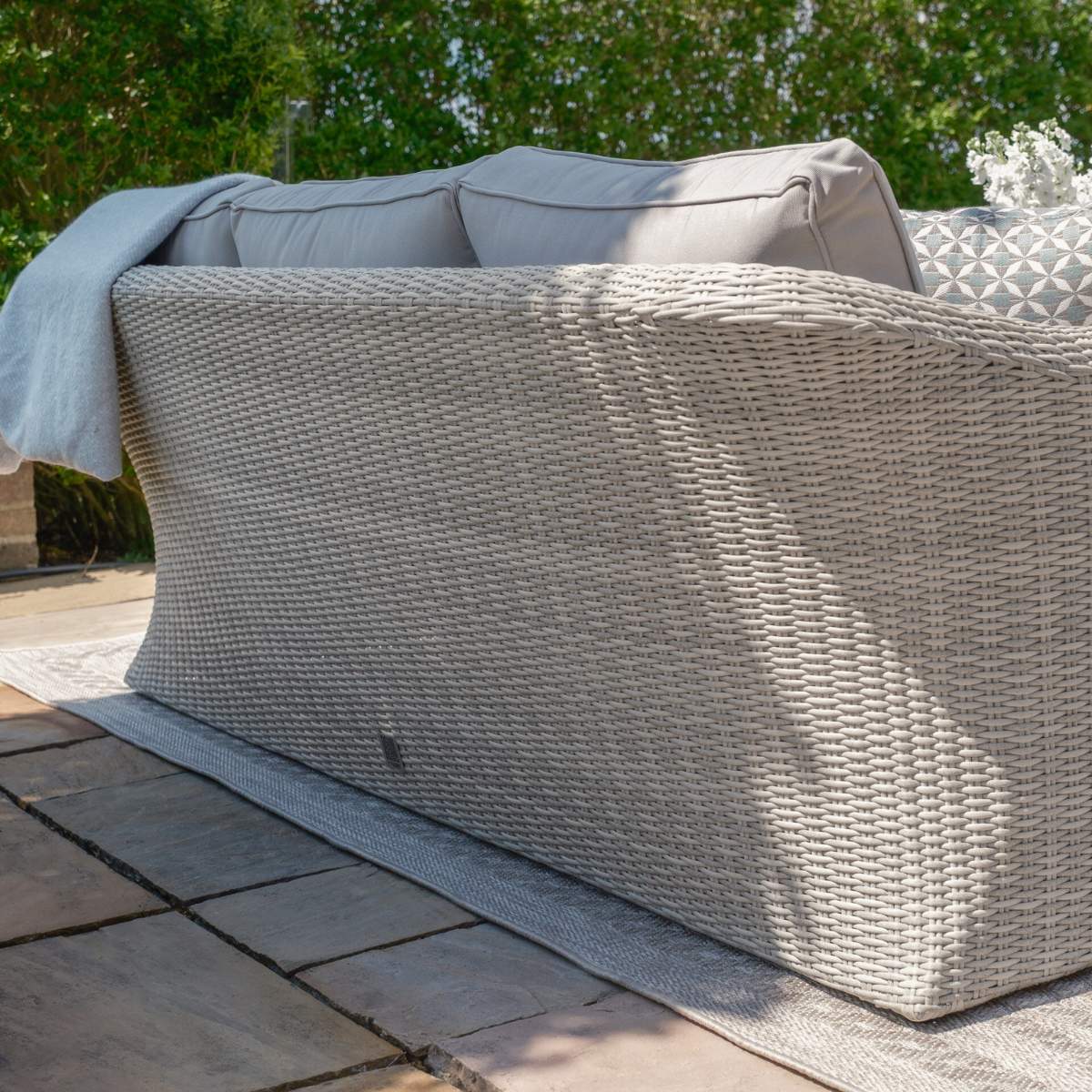 Maze Oxford 3 Seat Rattan Sofa Set - Ceramic Glass