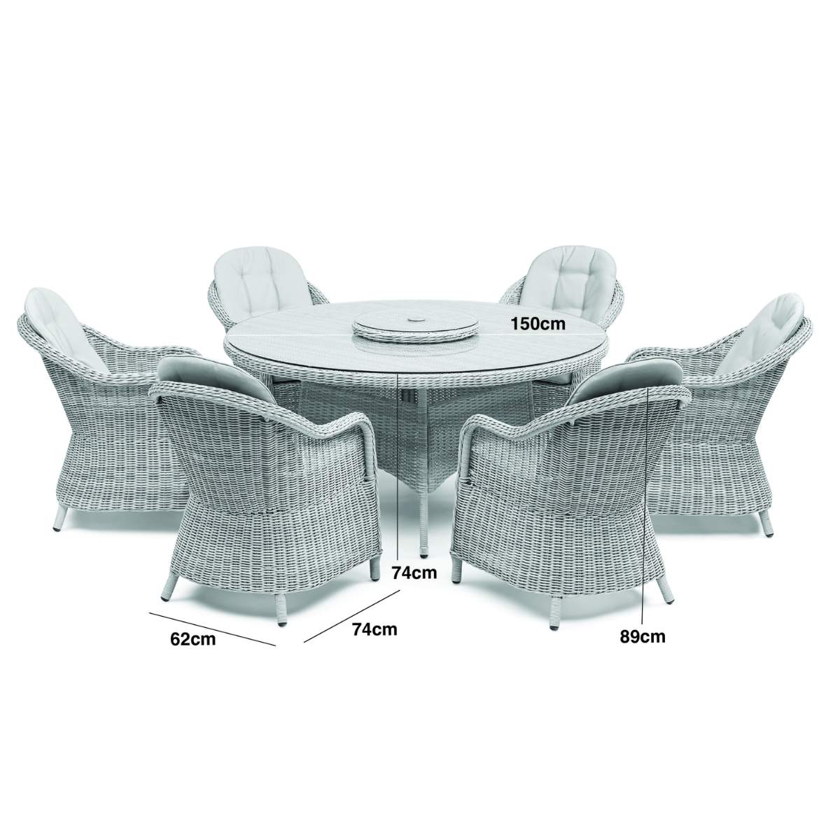 Maze Oxford 6 Seat Round Dining Set