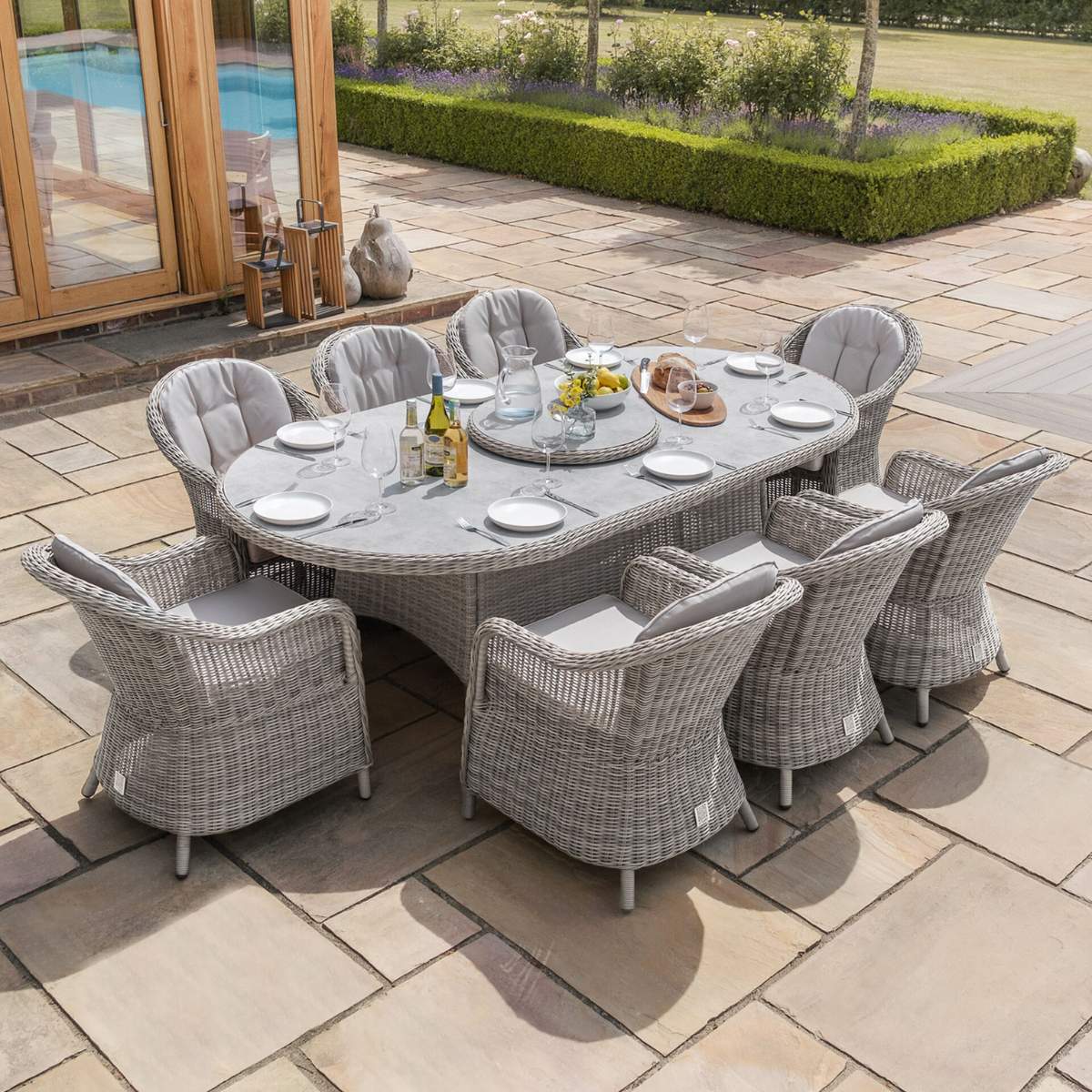 Maze Oxford 8 Seat Oval Dining Set