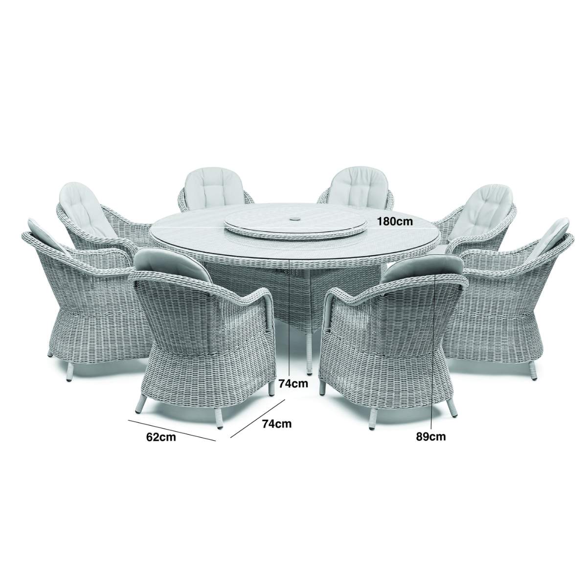 Maze Oxford 8 Seat Round Dining Set