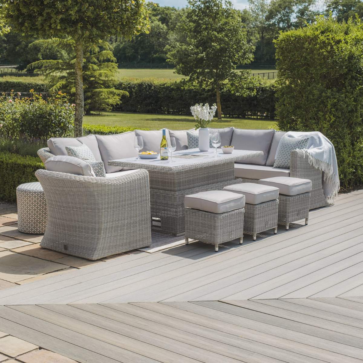 Maze Oxford Deluxe Large Rattan Corner Dining Set