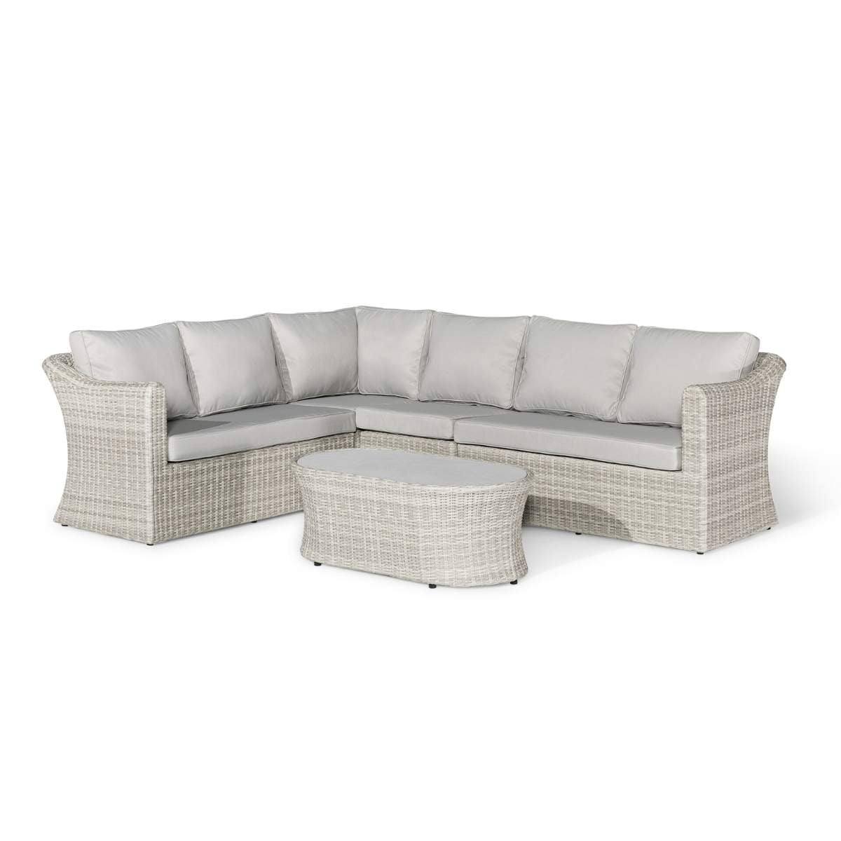 Maze Oxford Large Rattan Corner Sofa Set - Ceramic Glass