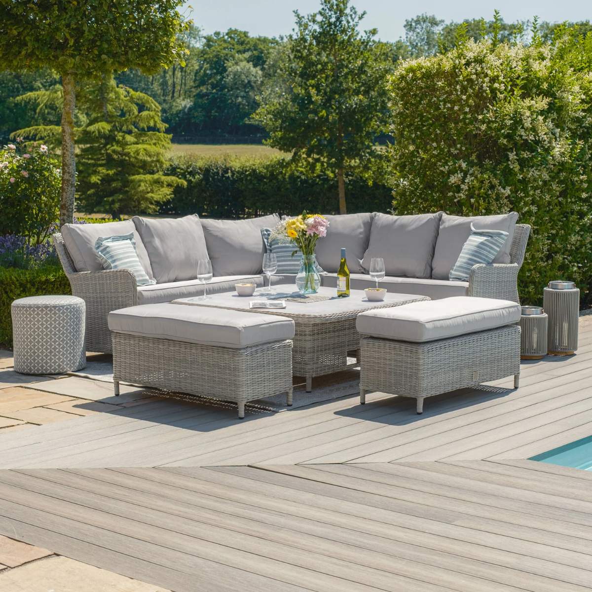 Maze Oxford Royal Rattan Corner Dining Sofa Set