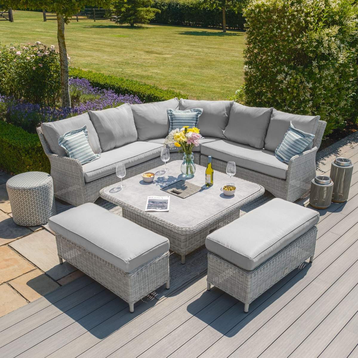 Maze Oxford Royal Rattan Corner Dining Sofa Set