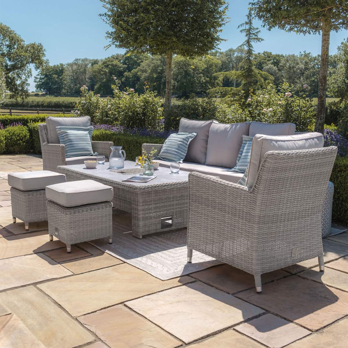 Maze Oxford Sofa Rattan Dining Set