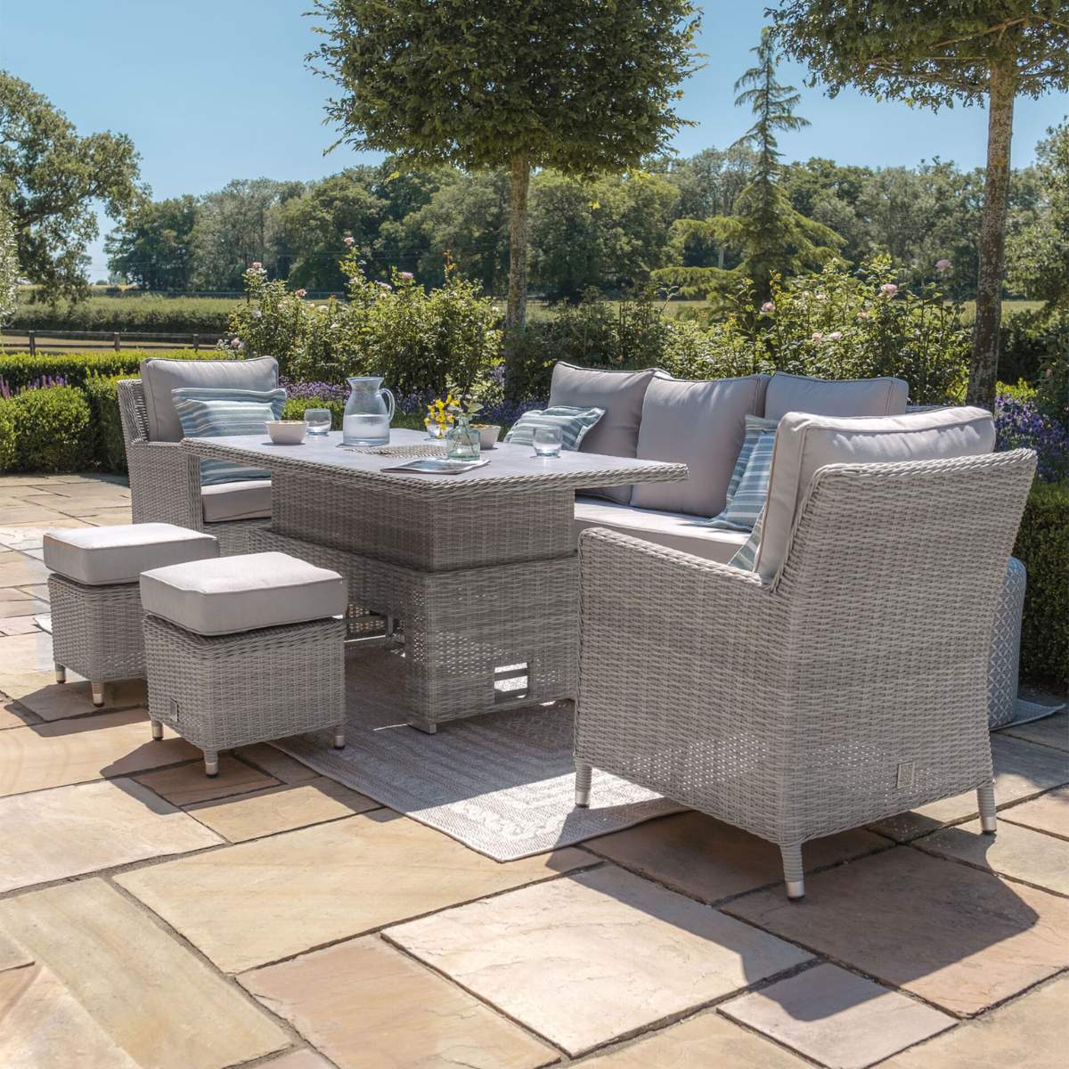 Maze Oxford Sofa Rattan Dining Set