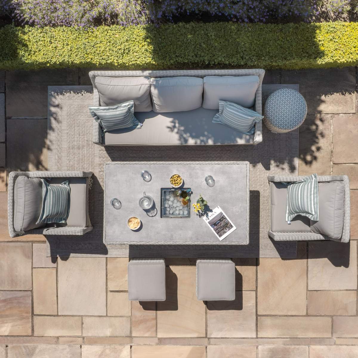 Maze Oxford Sofa Rattan Dining Set