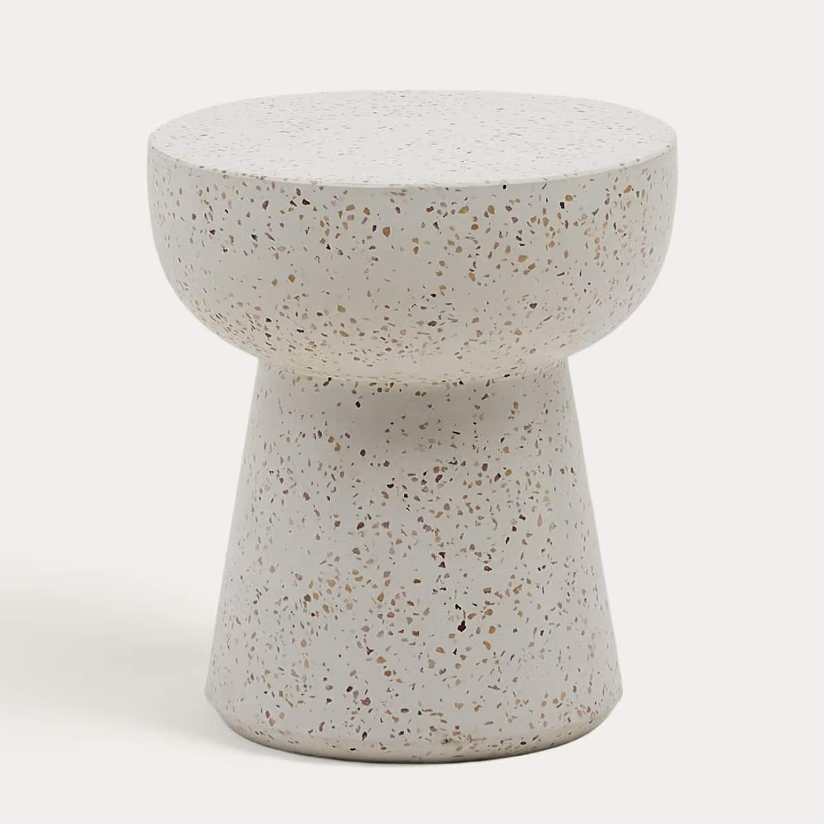 Kave Home Pada white terrazzo side table, Ø 40 cm