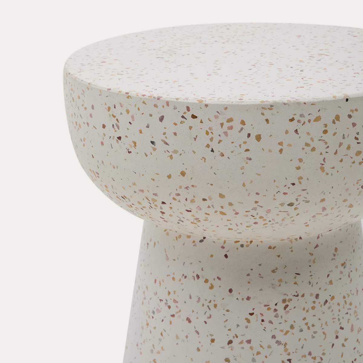 Kave Home Pada white terrazzo side table, Ø 40 cm