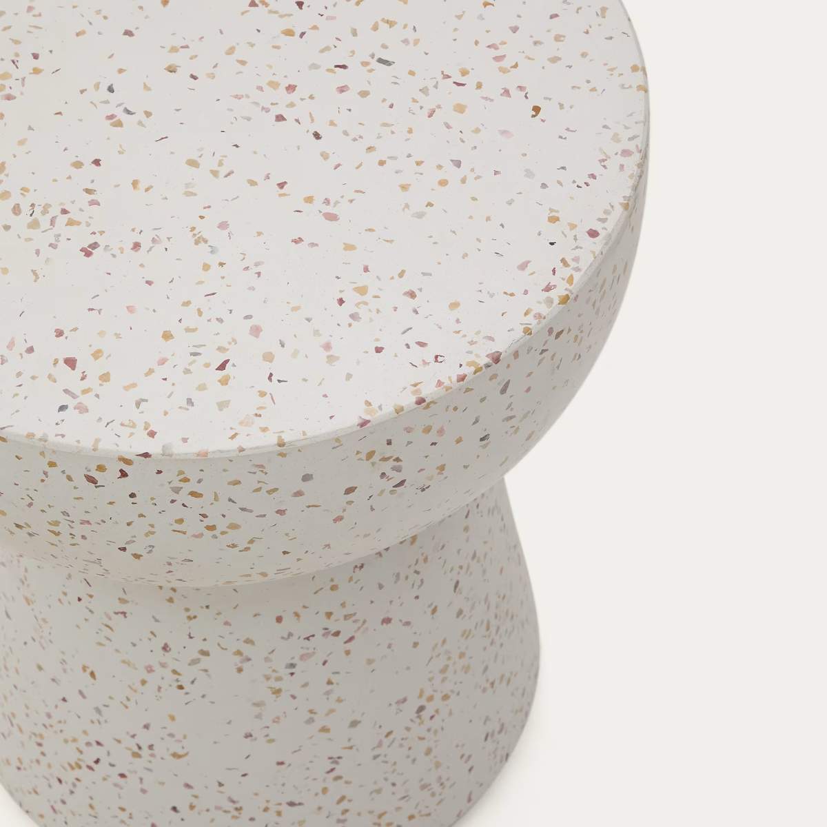 Kave Home Pada white terrazzo side table, Ø 40 cm