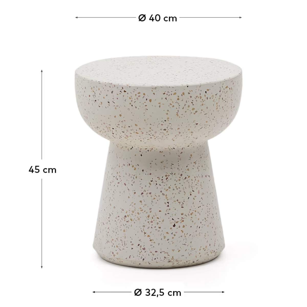 Kave Home Pada white terrazzo side table, Ø 40 cm