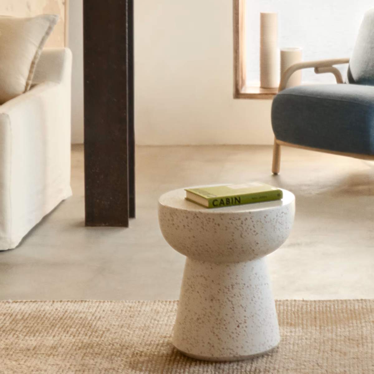 Kave Home Pada white terrazzo side table, Ø 40 cm