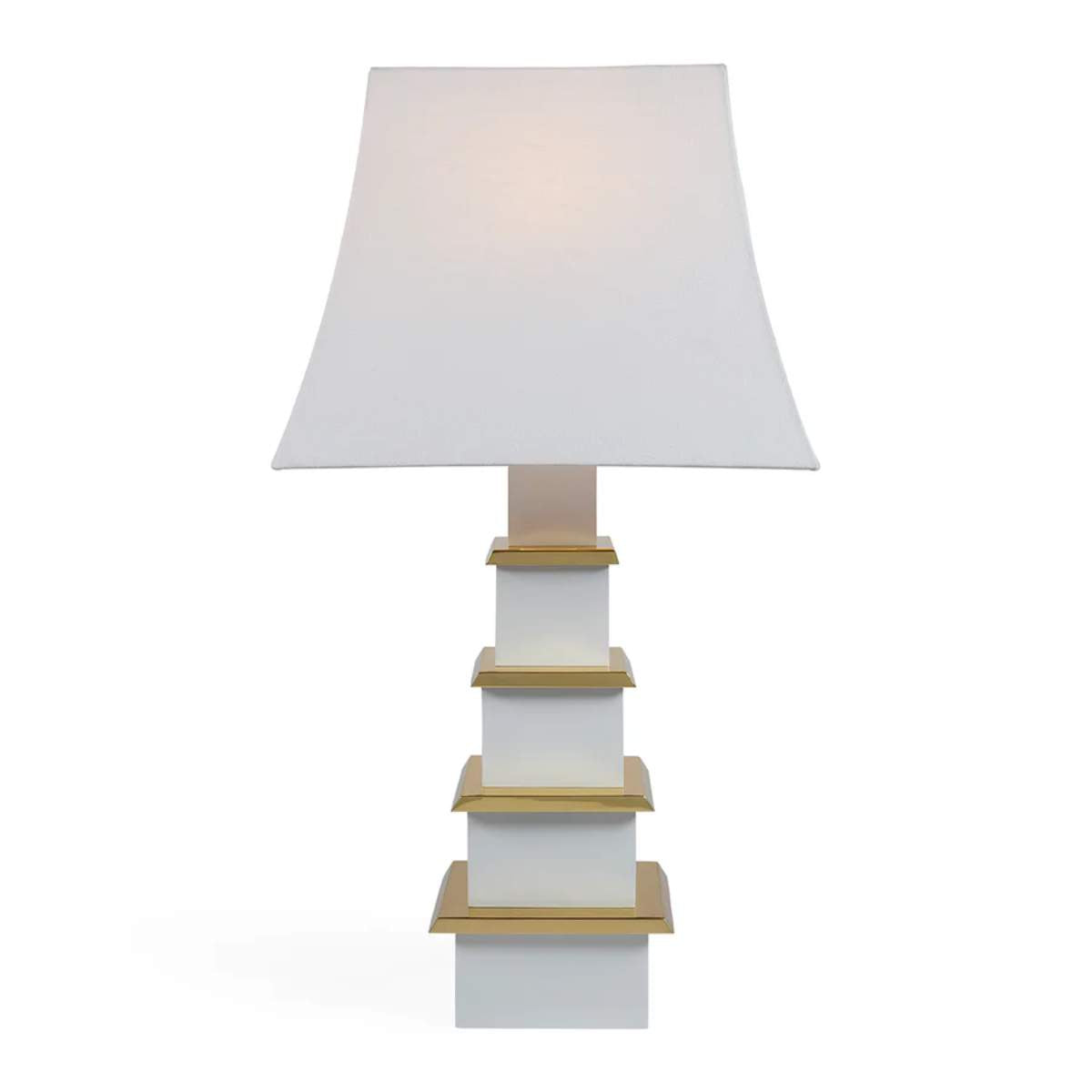 Jonathan Adler Pagoda Table Lamp Ivory/Honed Brass