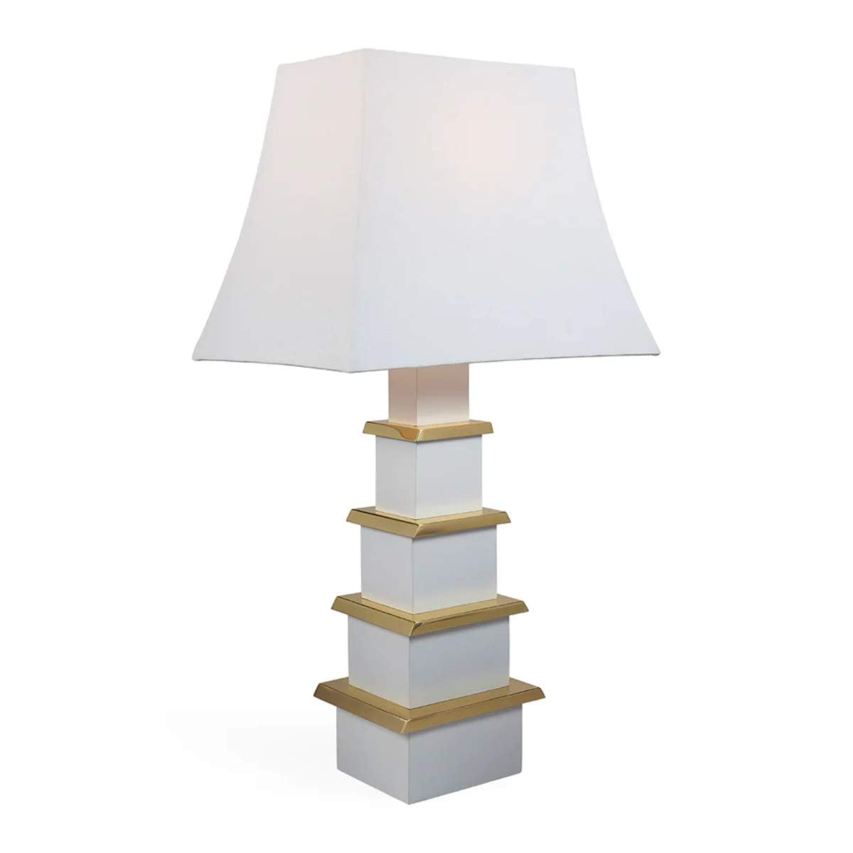 Jonathan Adler Pagoda Table Lamp Ivory/Honed Brass